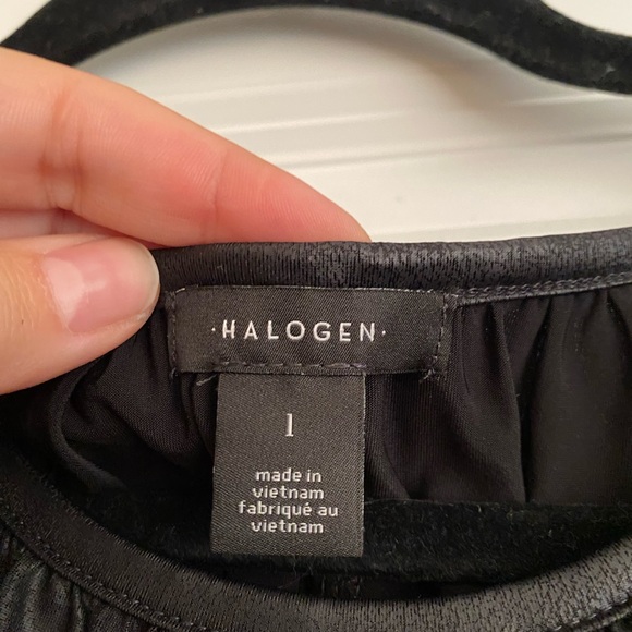 Halogen Faux Leather Tie Waist Top - Picture 5 of 6
